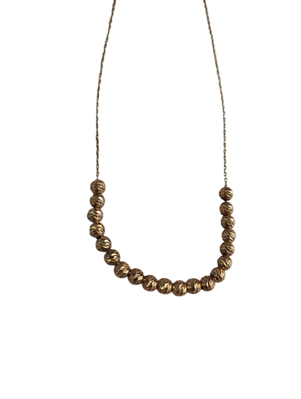 Vintage GK Italy Sterling Silver Gold Toned Beaded Necklace 9" - Picture 2 of 6